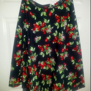 Hell Bunny Cherry Print Skirt, XL